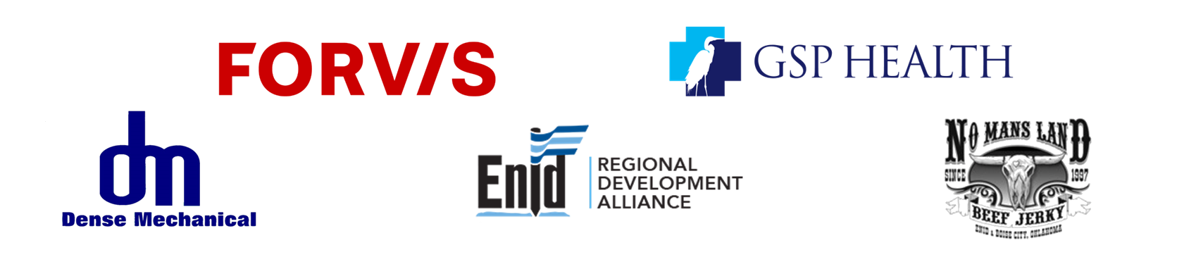 FORVIS, GSP Health, Enid Regional Development Alliance, Dense Mechanical, No Mans Land Foods